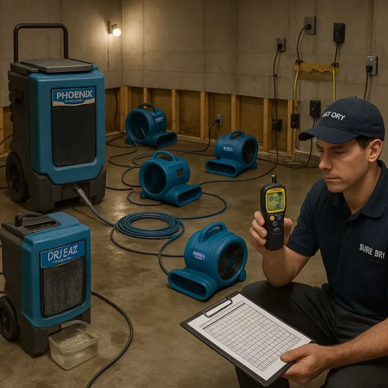 Structural Drying and Dehumidification process in Eldersburg, MD
